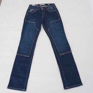 Ariat Work Blue Perfect Rise Straight Utility Carpenter Jeans Western 29x32